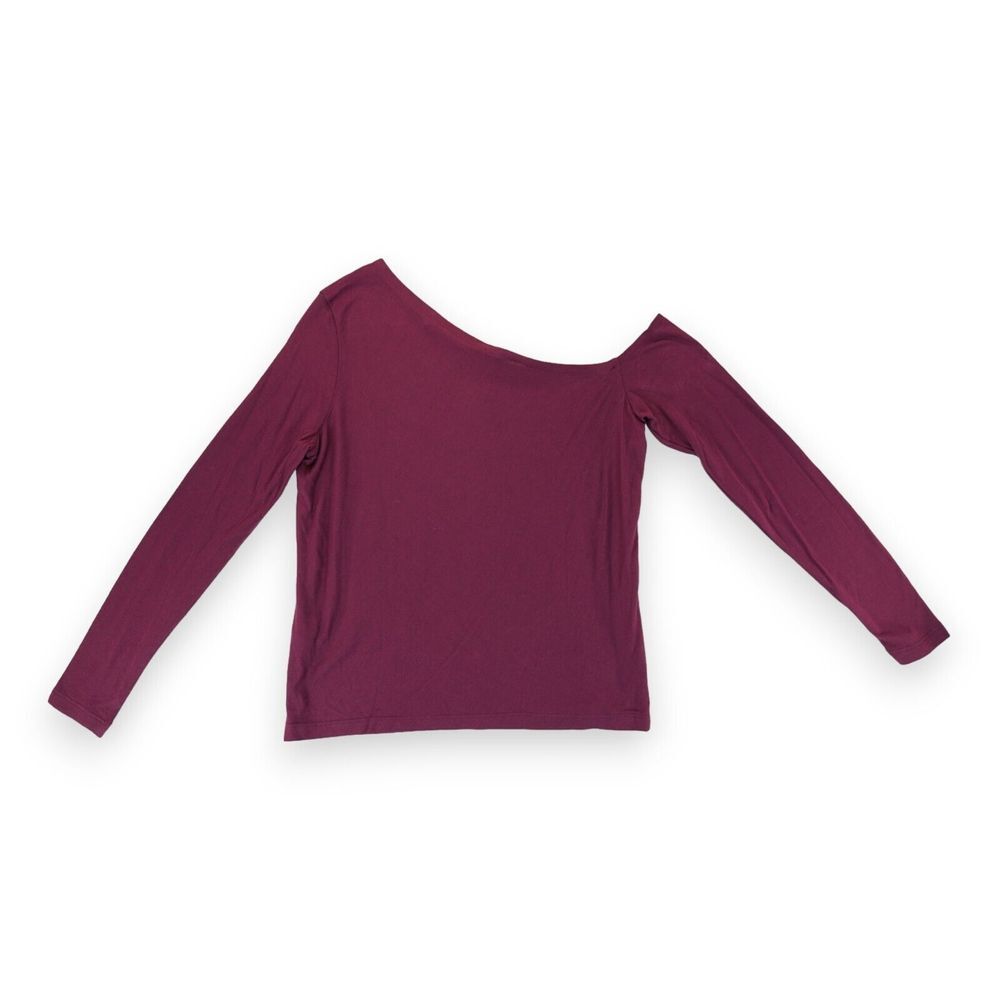 NWT Banana Republic Top Womens Size XXS Burgundy One Shoulder Blouse MSRP $50‎